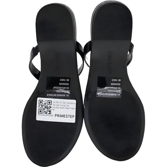 On 34th Galinaa Thong Flat Sandals Black Patent Slip-On Women's US 5M - Picture 6 of 6